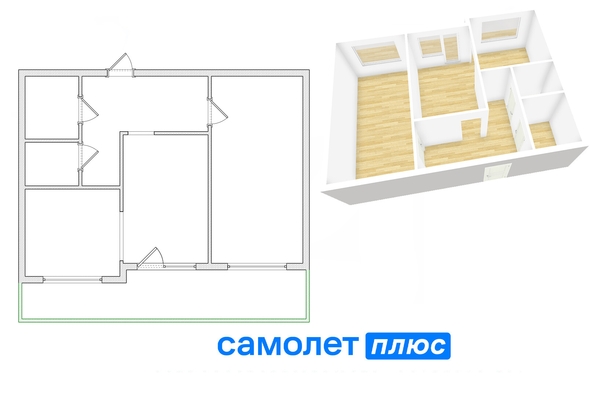 
   Продам 2-комнатную, 46.2 м², Серебряный бор ул, 4

. Фото 2.