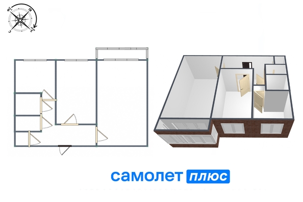 
   Продам 2-комнатную, 43.5 м², Инициативная ул, 117

. Фото 2.