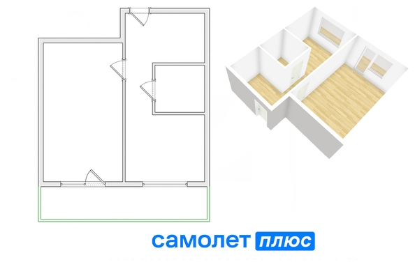 
   Продам 2-комнатную, 42.5 м², Веры Волошиной ул, 22Ак1

. Фото 1.