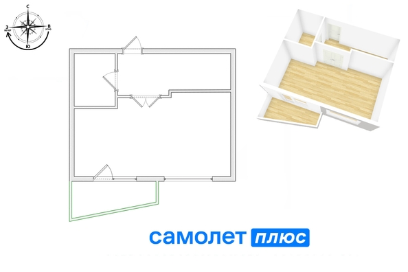 
  Продается 1-комн. квартира, 32.6 м², Баварская ул, д. 11
. Фото 16.