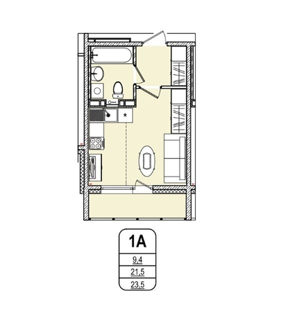 
   Продам студию, 23.5 м², Кузнецкий, дом 9

. Фото 2.