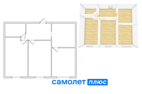 
   Продам 3-комнатную, 65.2 м², Кедровый б-р, 4

. Фото 1.