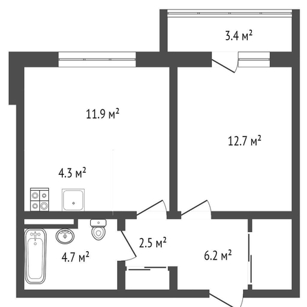 
   Продам 2-комнатную, 44 м², Терешковой ул, 16

. Фото 11.