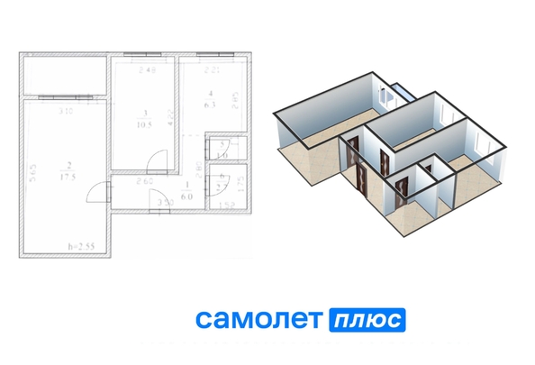 
   Продам 2-комнатную, 44 м², Тухачевского ул, 45А

. Фото 2.