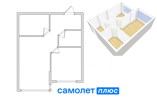 
   Продам 2-комнатную, 43.2 м², Солнечный б-р, 22

. Фото 2.