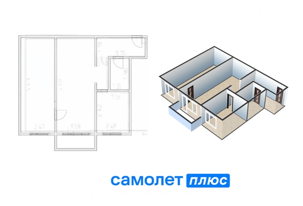 
   Продам 2-комнатную, 45.6 м², Красная ул, 15

. Фото 1.