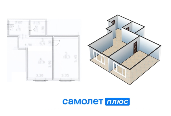 
  Продается 1-комн. квартира, 46.1 м², Тухачевского ул, д. 38/2
. Фото 2.