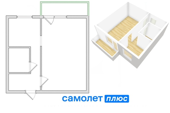 
   Продам 1-комнатную, 32.6 м², Стадионная ул, 4а

. Фото 2.