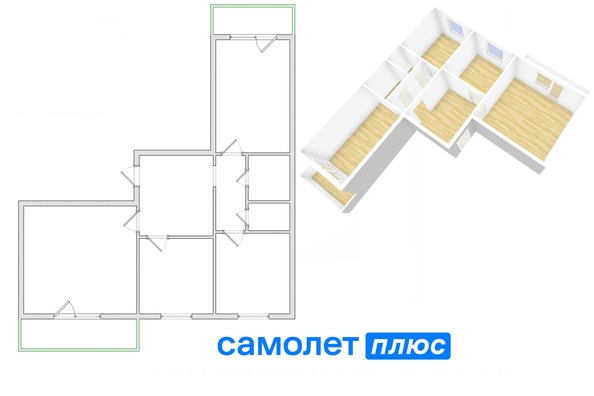 
  Продается 3-комн. квартира, 64 м², Шахтеров пр-кт, д. 85
. Фото 34.