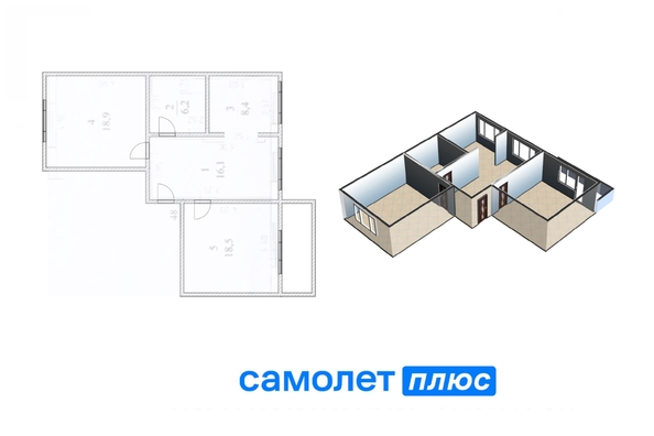 
   Продам 3-комнатную, 68.1 м², Свободы ул, 19А

. Фото 2.