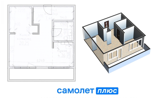 
   Продам 1-комнатную, 35.1 м², Серебряный бор ул, 12

. Фото 2.