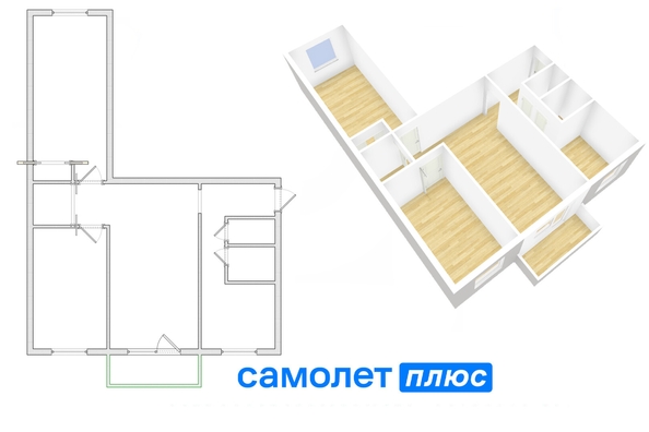 
  Продается 3-комн. квартира, 57.5 м², Ленина пр-кт, д. 117
. Фото 2.