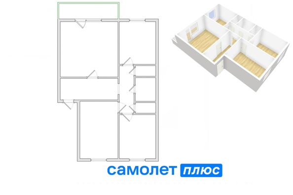 
   Продам 3-комнатную, 64.9 м², Химиков пр-кт, 15

. Фото 2.