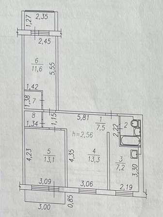 
   Продам 3-комнатную, 65 м², Кузнецкстроевский  пр-кт, 30

. Фото 18.