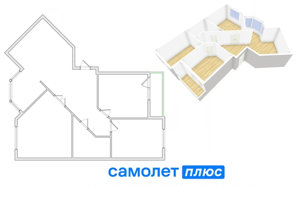 
   Продам 3-комнатную, 85.4 м², Шахтеров пр-кт, 72а

. Фото 2.