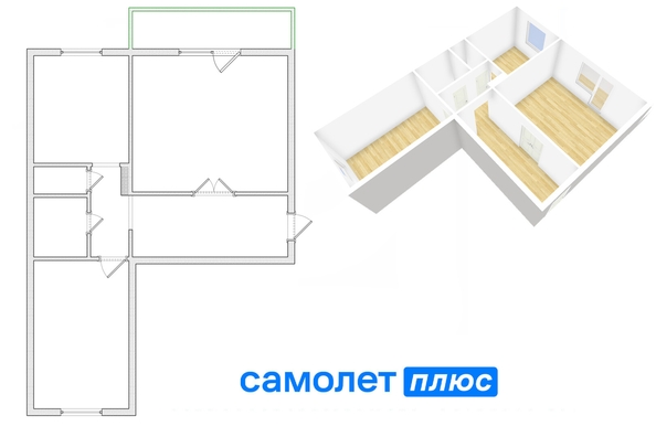 
   Продам 2-комнатную, 52.6 м², Молодежный б-р, 6

. Фото 20.