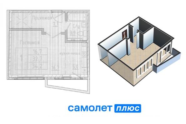 
   Продам 1-комнатную, 34.2 м², Баварская ул, 12

. Фото 2.