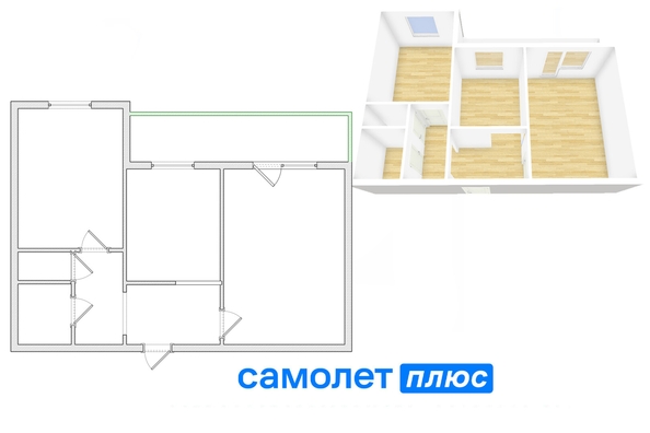 
   Продам 2-комнатную, 48.3 м², Аллейная ул, 9А

. Фото 25.