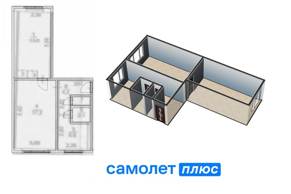 
   Продам 2-комнатную, 44 м², Муромцева ул, 13

. Фото 2.