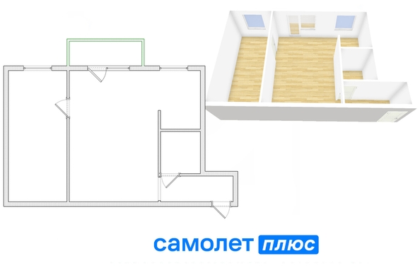 
   Продам 2-комнатную, 43.9 м², Весенняя ул, 19А

. Фото 1.