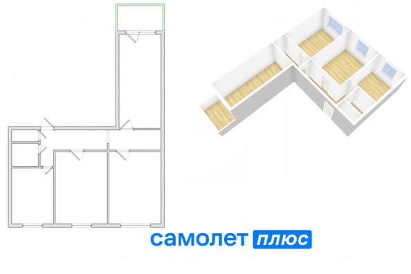 
   Продам 3-комнатную, 59.6 м², Марковцева ул, 18

. Фото 1.