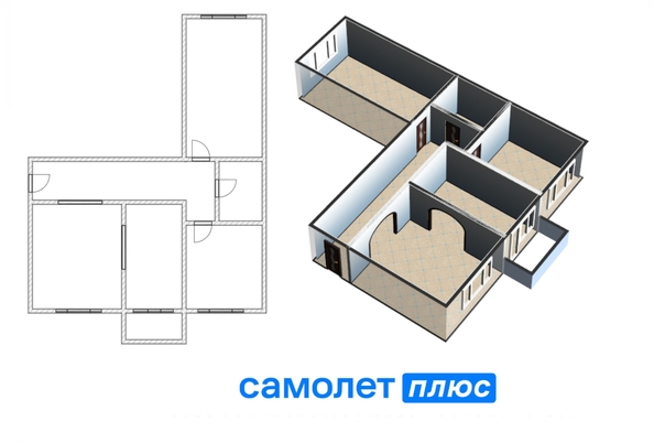 
  Продается 3-комн. квартира, 77.2 м², Ушакова ул, д. 5
. Фото 3.