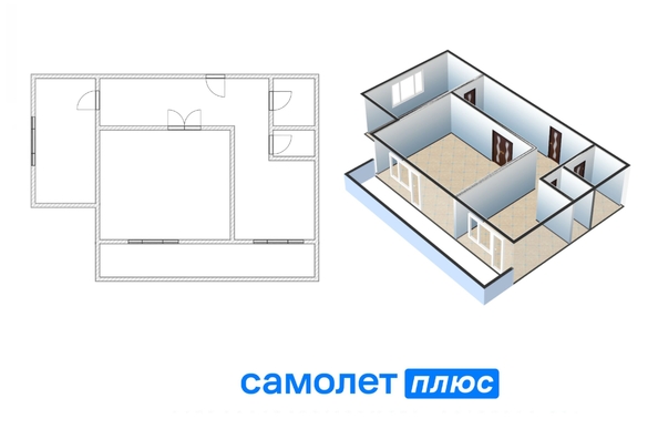 
  Продается 2-комн. квартира, 58.3 м², Строителей б-р, д. 44
. Фото 2.