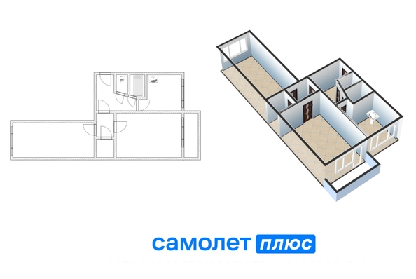 
  Продается 2-комн. квартира, 44.6 м², Сибиряков-Гвардейцев ул, д. 14
. Фото 1.