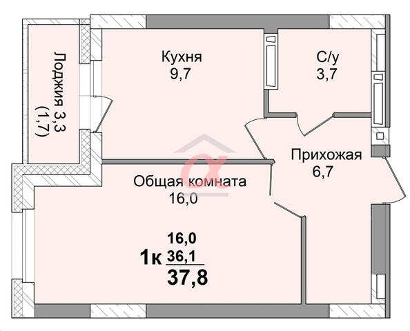 
  Продается 1-комн. квартира, 36.1 м², ЖК Крылья, 1 этап
. Фото 3.