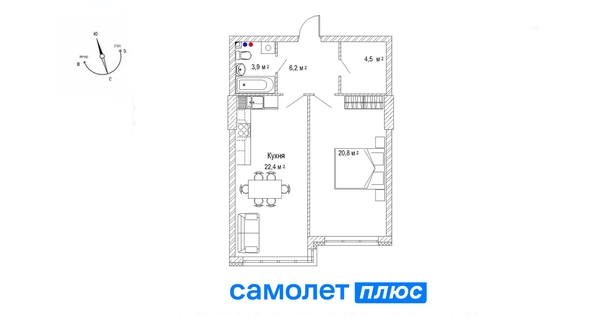 
  Продается 2-комн. квартира, 58.8 м², ЖК Южный, дом Ю-8
. Фото 10.