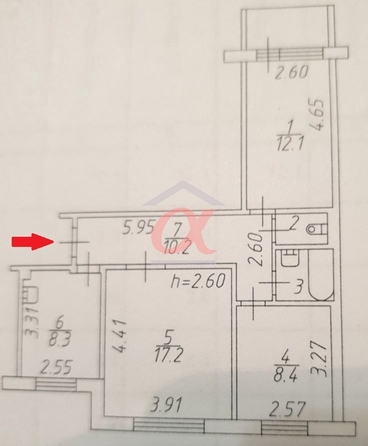 
  Продается 3-комн. квартира, 61 м², Терешковой ул, д. 4
. Фото 21.