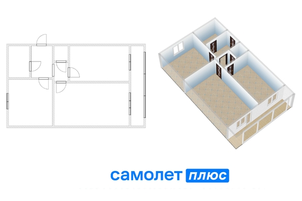 
  Продается 3-комн. квартира, 55.5 м², Линия 1-я ул, д. 2А
. Фото 2.