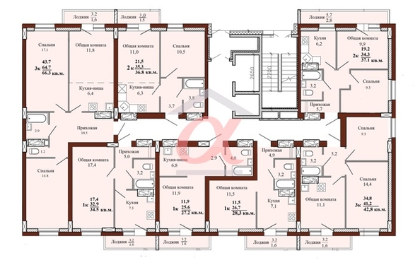 
  Продается 3-комн. квартира, 66.8 м², ЖК Старт
. Фото 24.