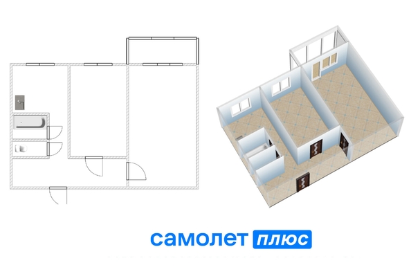 
  Продается 2-комн. квартира, 44.3 м², Строителей б-р, д. 7
. Фото 20.