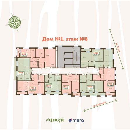 
  Продается 3-комн. квартира, 58.3 м², ЖК Флора, Зорге, 19А
. Фото 1.