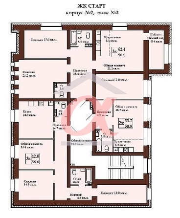 
  Продается 3-комн. квартира, 98 м², Тухачевского ул, д. 29Бк1
. Фото 31.