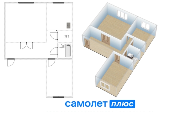 
  Продается 2-комн. квартира 53.8 м². Фото 2.