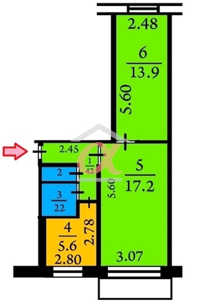 
  Продается 2-комн. квартира, 45 м², Советская ул, д. 42
. Фото 19.