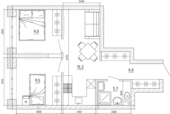 
  Продается 2-комн. квартира, 47.3 м², ЖК Уютный квартал, дом 1
. Фото 3.
