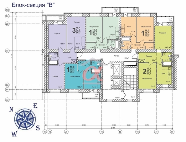 
  Продается 2-комн. квартира, 38.9 м², ЖК Верхний бульвар, дом 7 блок-секции  «Г»
. Фото 38.
