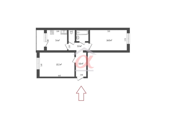 
  Продается 2-комн. квартира, 48.2 м², Веры Волошиной ул, д. 28
. Фото 16.