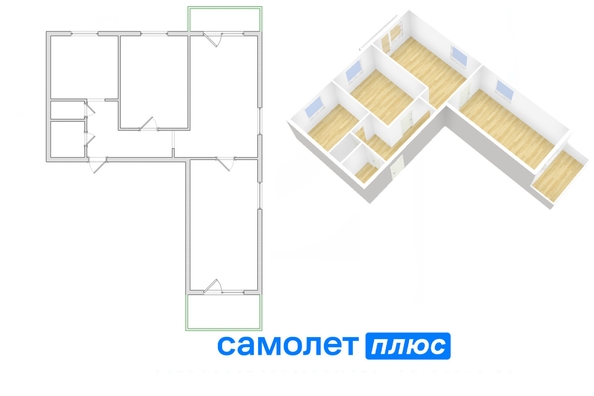 
  Продается 3-комн. квартира 67.4 м². Фото 2.