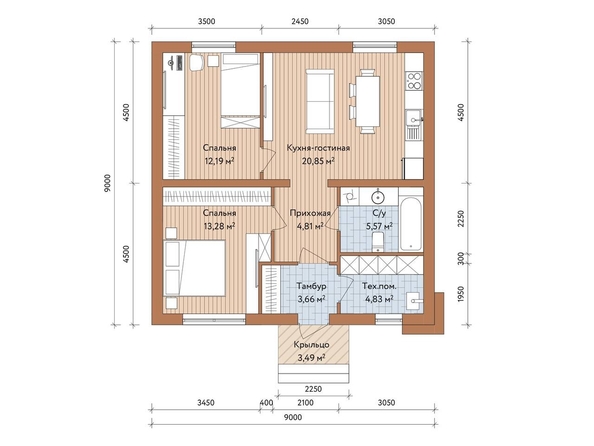 
  Продается дом 68 м². Фото 1.