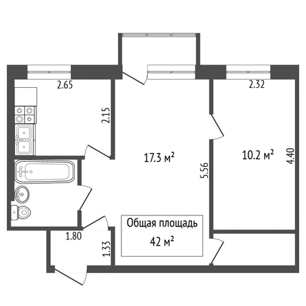 
  Продается 2-комн. квартира 41.5 м². Фото 16.