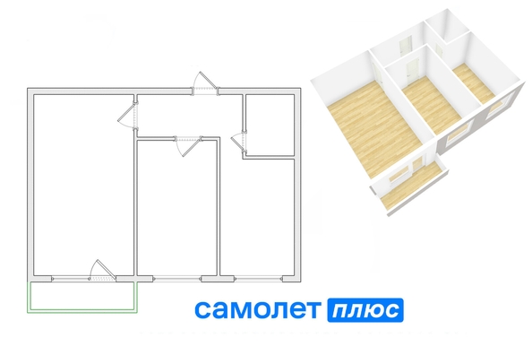 
  Продается 3-комн. квартира 58.9 м². Фото 1.