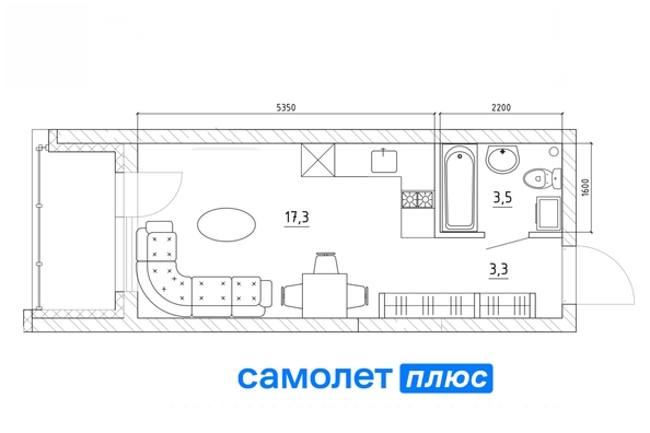 
  Продается 1-комн. квартира 28 м², в ЖК Чемпион-парк, дом 2. Фото 2.