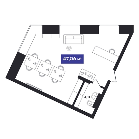 
  Продается универсальное помещение, 46.81 м², АО GAGARIN CITY (Гагарин Сити)
. Фото 1.