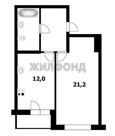 
  Продается 2-комн. квартира, 46 м², ЖК Сосновый бор, 1 корпус
. Фото 12.