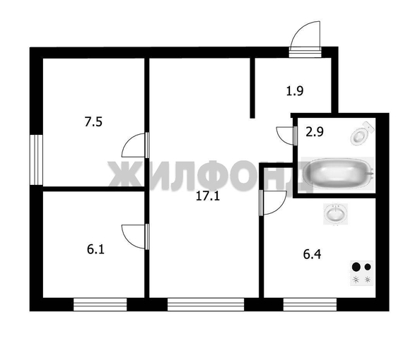
   Продам 2-комнатную, 41.9 м², ЖКО Аэропорта ул, 8

. Фото 17.