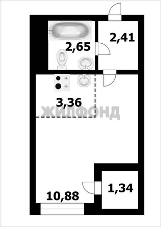 
   Продам студию, 22 м², Одоевского ул, 1/7

. Фото 4.